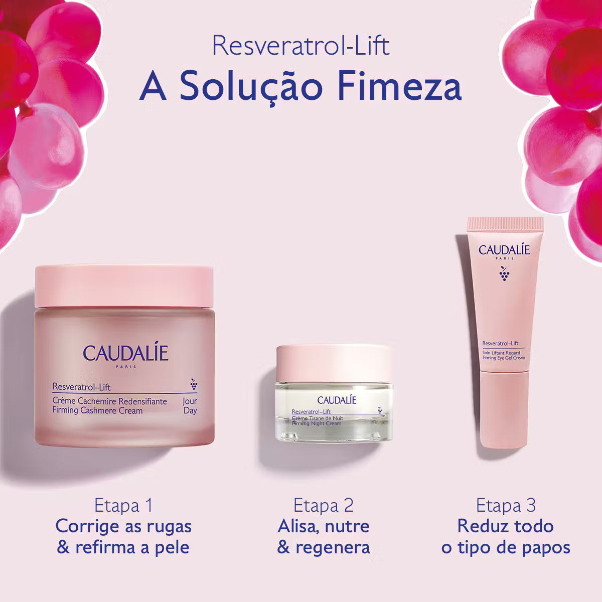 Caudalie Caxemira Coffret Creme Caxemira 50ml + Creme Noite 15ml + Contorno Olhos 5ml