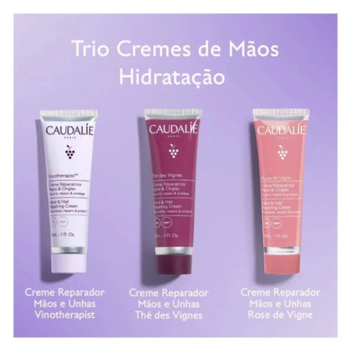 Caudalie Coffret Trio Creme Reparador Mãos e Unhas 3x30ml