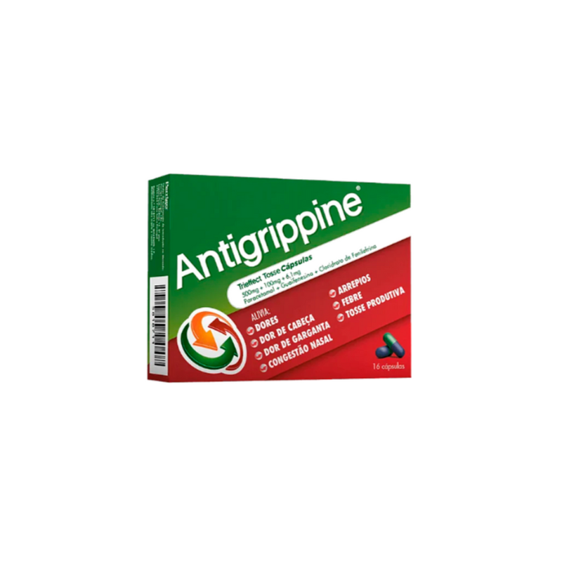 Antigrippine Trieffect Tosse 500mg+6.1mg+100mg 16 Caps