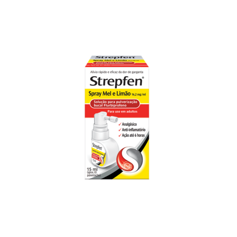 Strepfen Spray Mel e Limão 16.2mg/ml 15ml Sol Pulv Buc