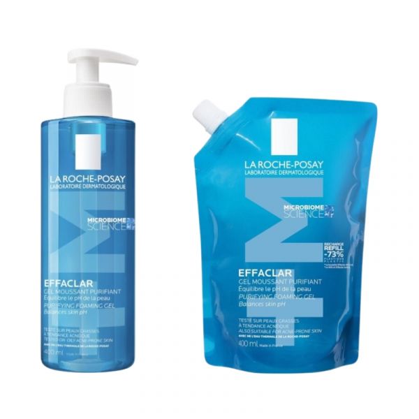 La Roche-Posay Effaclar Gel de Limpeza Purificante 400ml + Recarga