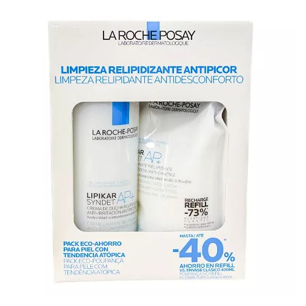 La Roche-Posay Lipikar Syndet AP+ Creme de Limpeza 400ml + Recarga 400ml