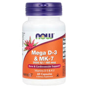 NOW Vitamina D-3 125mg + Vitamina MK7 60 Capsulas