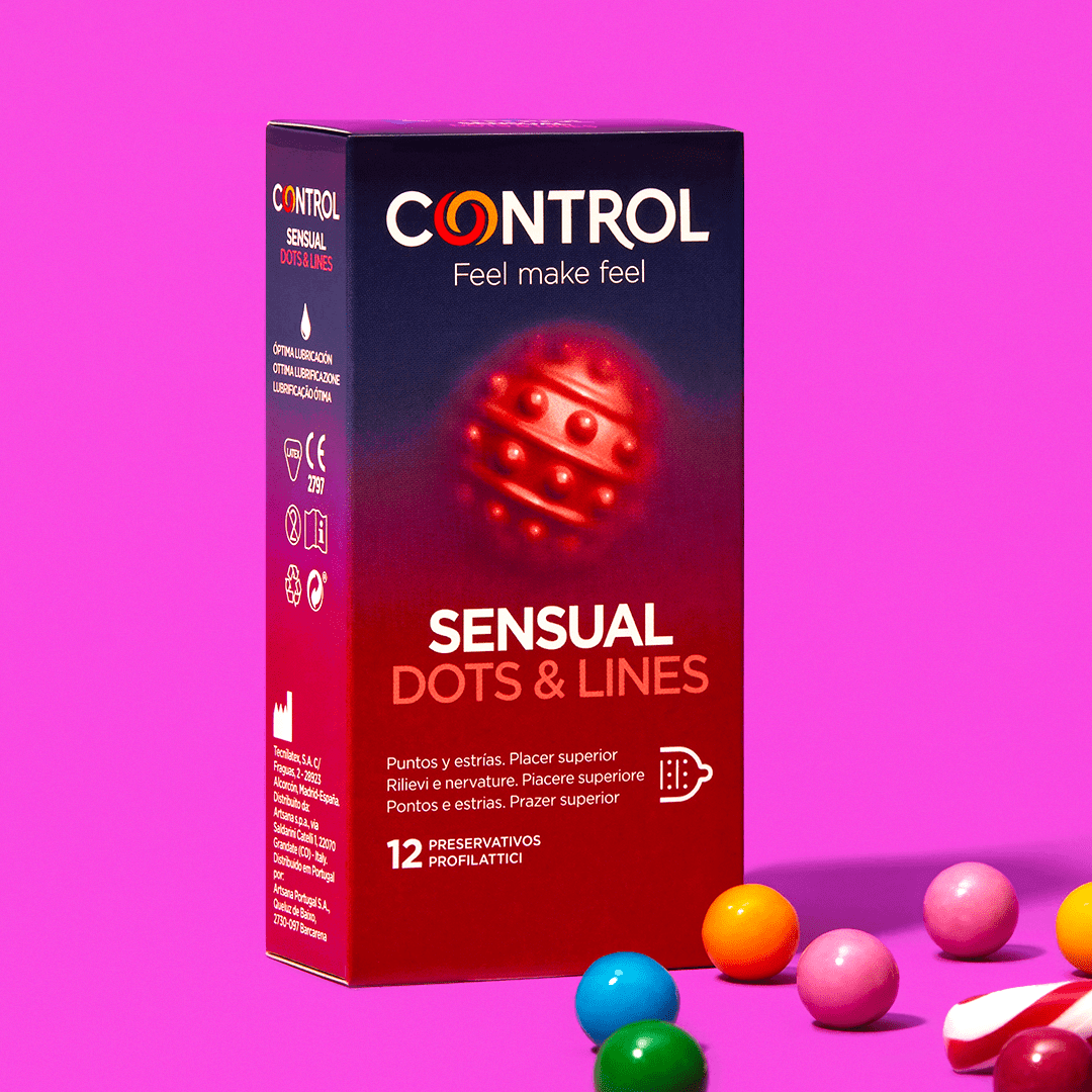 control-sensual-dots-lines-preservativos-12-unidades