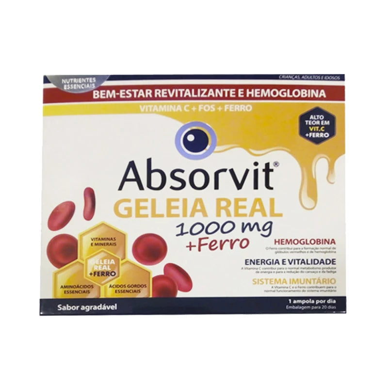 Absorvit Geleia Real + Ferro 20 Ampolas