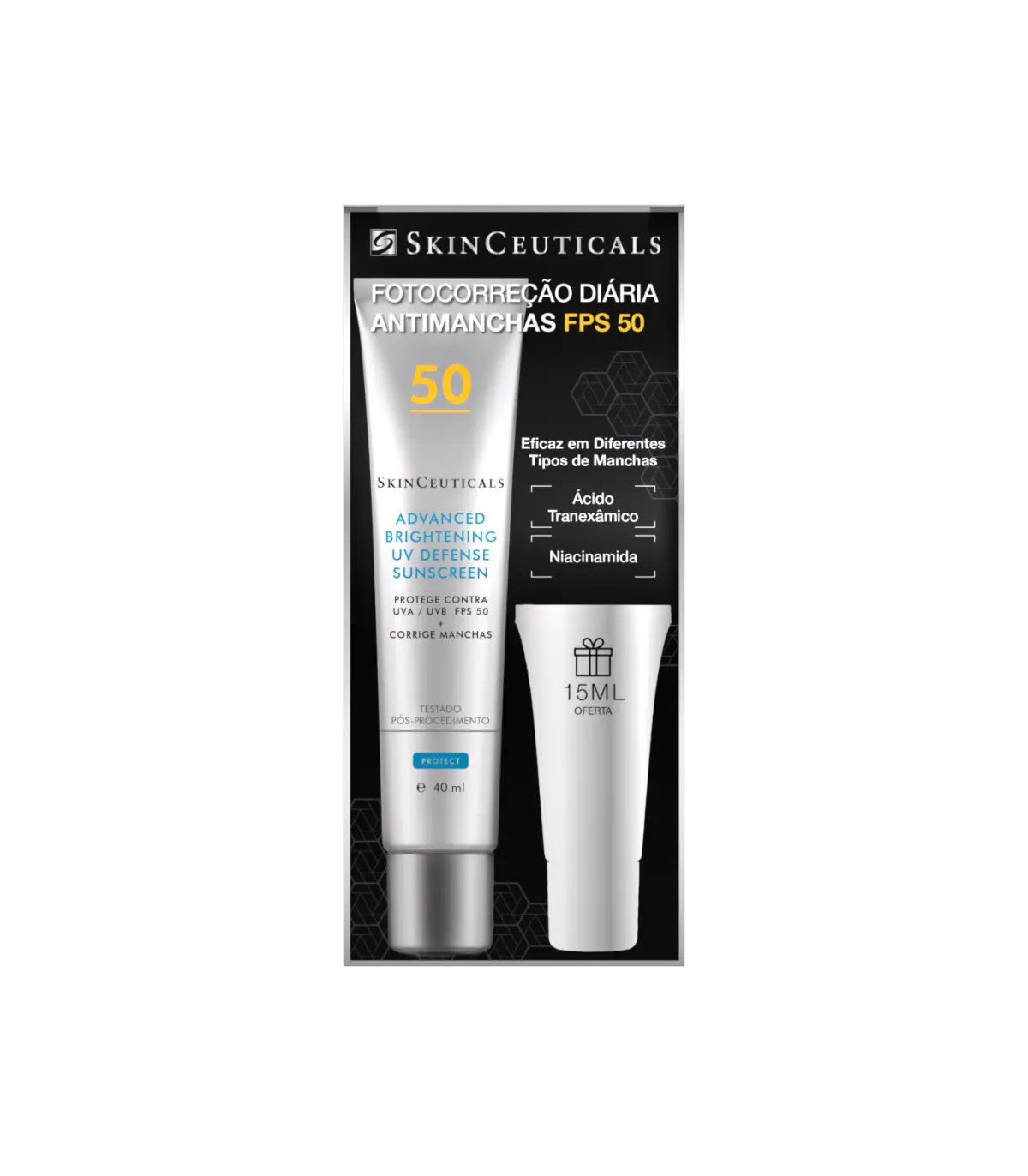 SkinCeuticals Advanced Brightening UV Defense Protetor Solar FPS 50 40ml + 15ml