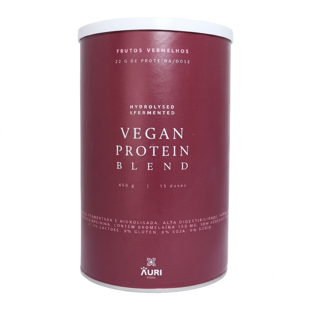AuriFoods Proteína Vegetal Fermentada Hidrolisada Frutos Vermelhos 450g