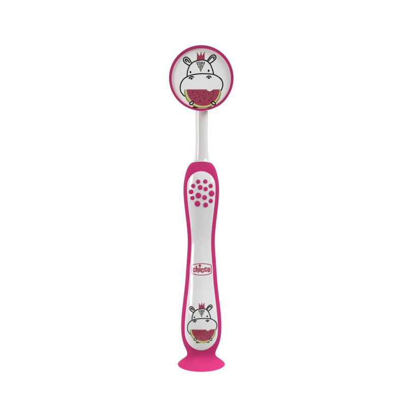 Escova Dentes Leite Hipo Rosa 3-6 anos