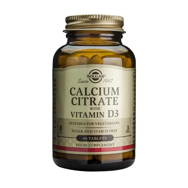 Solgar Citrato de Cálcio com Vitamina D3 60 Comprimidos