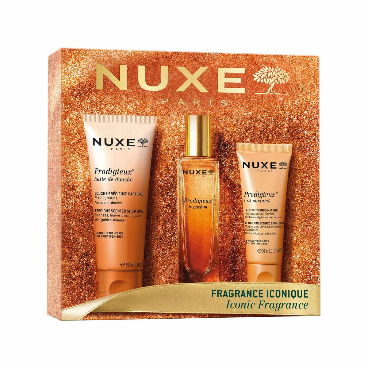 Nuxe Coffret Prodigieux Le Parfum 30ml + Óleo de Duche 100ml + Loção 30ml