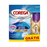 Corega Pack Bio-Activo Pastilhas x30 + OFERTA Creme Fixação 8,5g