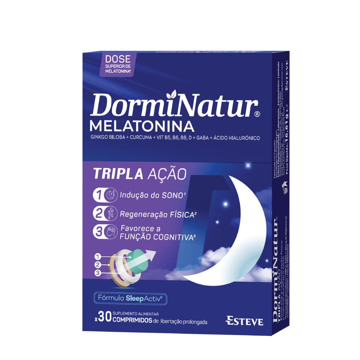DormiNatur Tripla Ação 30 Comprimidos — Descanso e Bem-estar, Perturbações do Sono, Suplementos