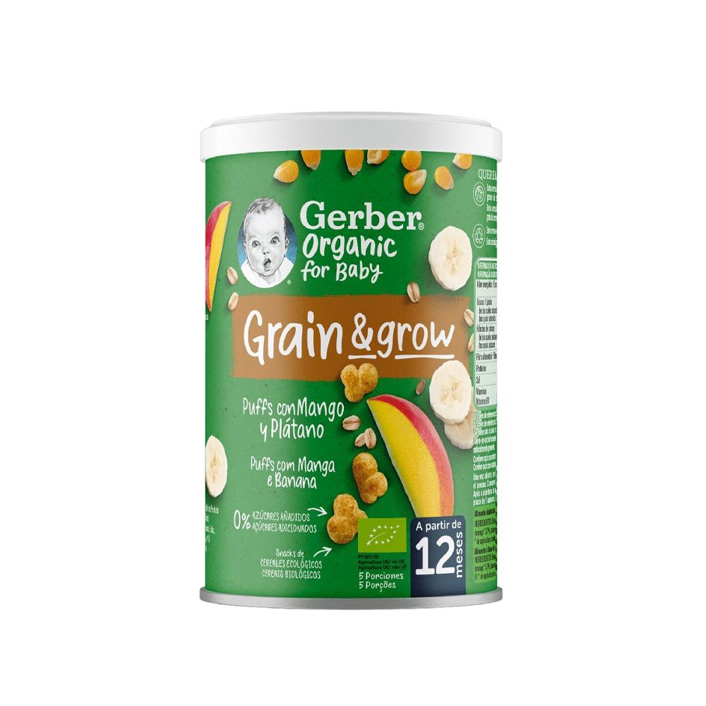 Gerber Organic NutriPuffs Manga e Banana +12M 35g — Alimentação Infantil, Bebé - Mamã