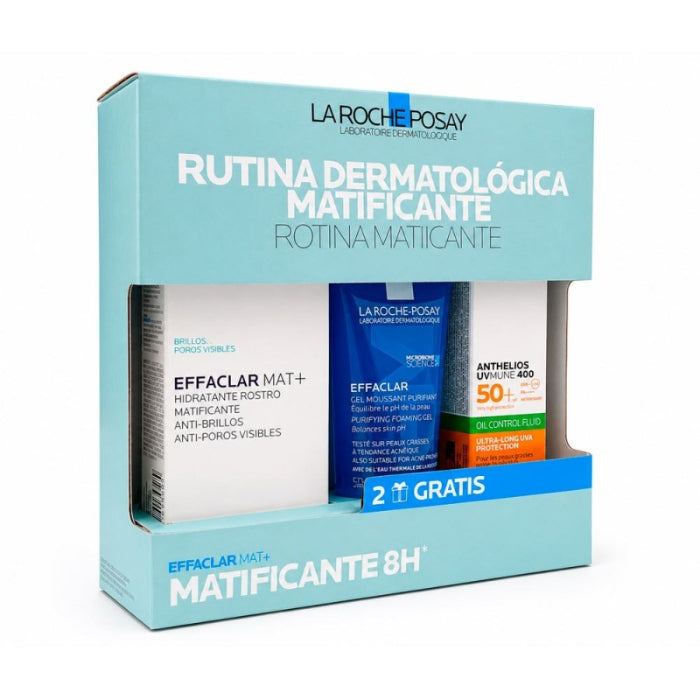 La Roche-Posay Coffret Effaclar Mat+ 40ml + Gel 50ml + Anthelios UVMune 400 15ml