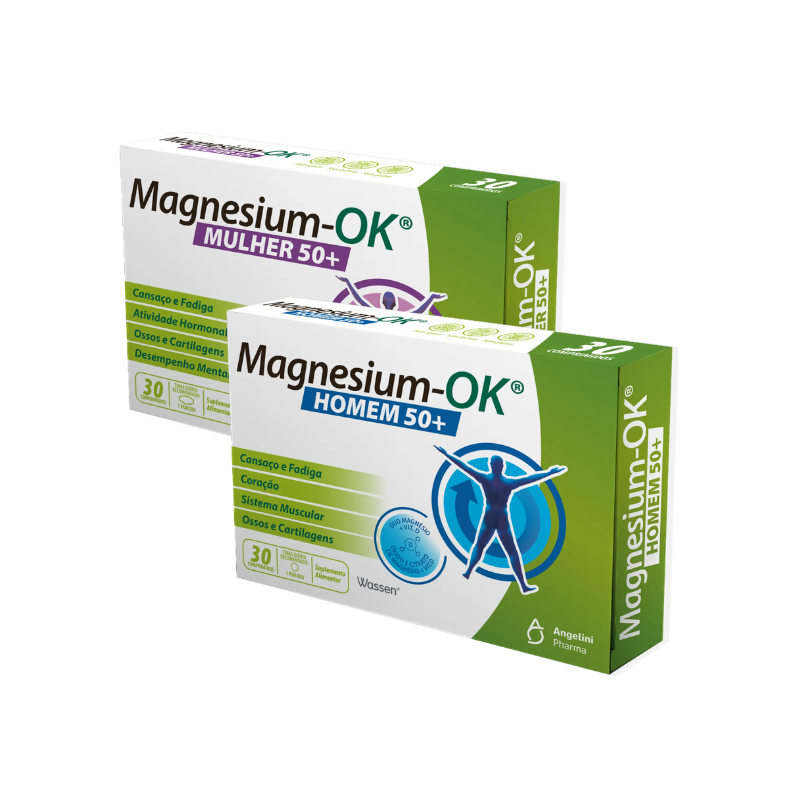 Magnesium-OK Pack Homem & Mulher 50+ 30 Comprimidos x2