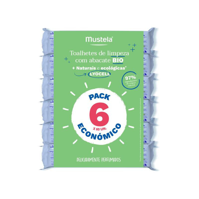 Mustela Bebé BIO Toalhitas de Limpeza 6x60unidades (360 unidades)