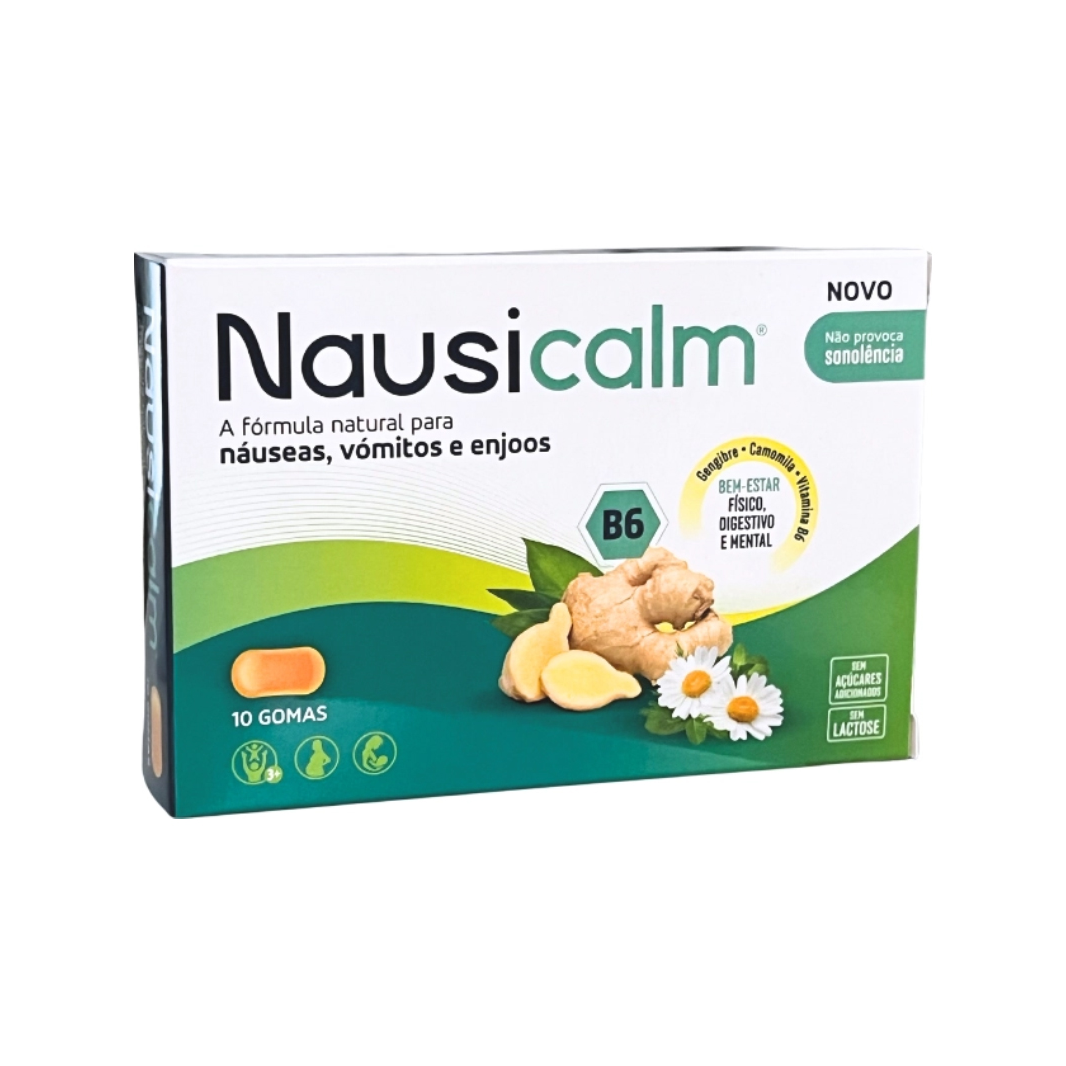 Nausicalm 10 Gomas — Enjoos e Vómitos, Saúde, Saúde Gastrointestinal