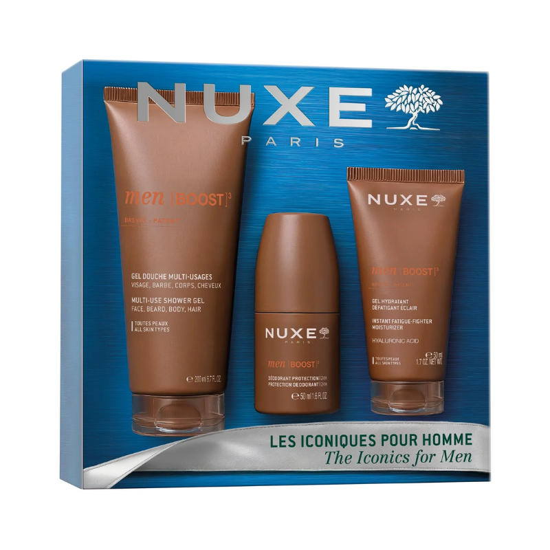 Nuxe Coffret Men Boost Gel de Duche 200ml + Desodorizante 50ml + Hidratante 50ml