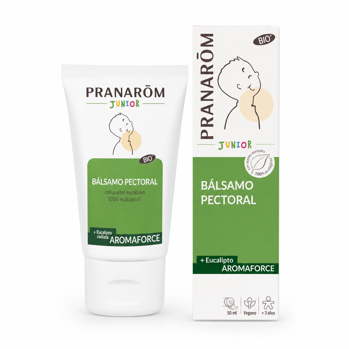 Pranarôm Aromaforce Junior Bálsamo Peitoral 50ml — Bem-estar das Vias Respiratórias, Congestão e Desconforto Nasal, Saúde