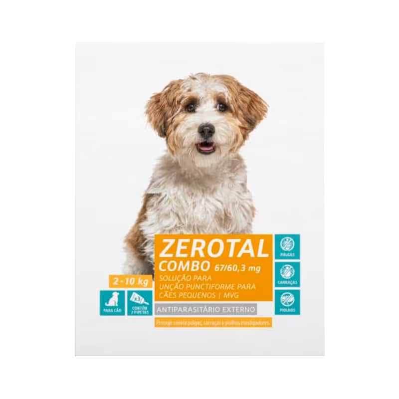 Patta Zerotal Combo Cães Pequenos 2-10kg 3 Pipetas