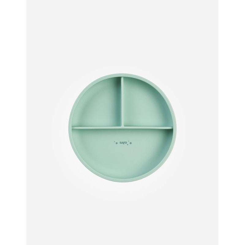 Saro Food & Fun Prato com Secções e Ventosa Verde 18cm — Acessórios de Alimentação, Alimentação Infantil, Bebé - Mamã