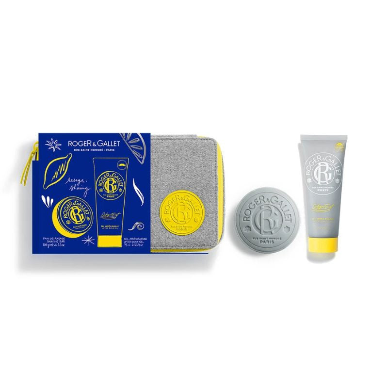 Roger & Gallet Cologne Twist Coffret Barbear Barra + Gel Pós-Barbear + Bolsa