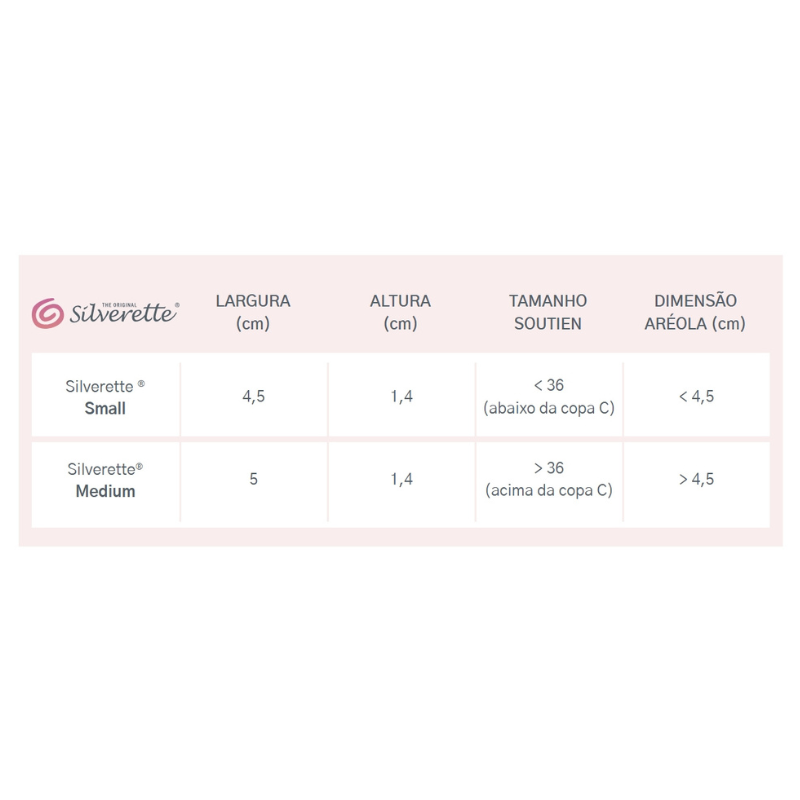 Silverette® Original Mamilos de Prata Tamanho S