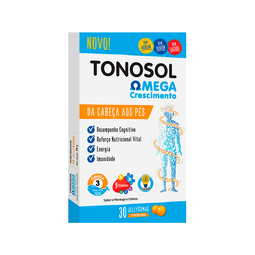 Tonosol Omega Crescimento Gomas x30 — Crianças, Memória e concentração, Suplementos