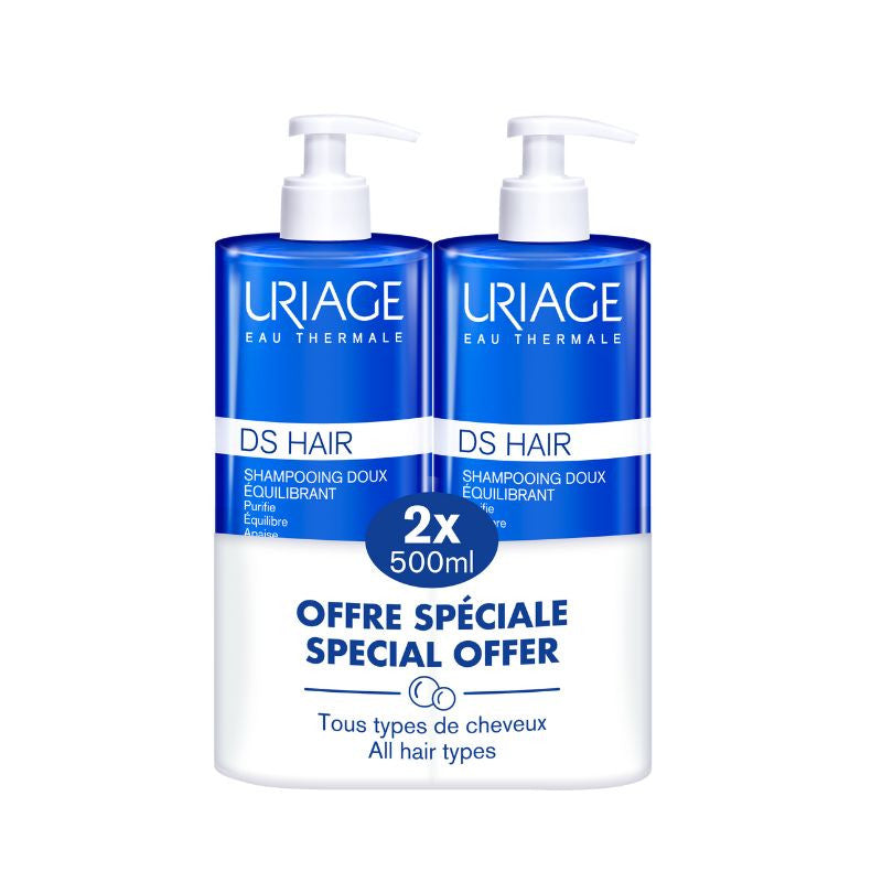 Uriage DS HAIR Champô Suave Equilíbrio 2x500ml
