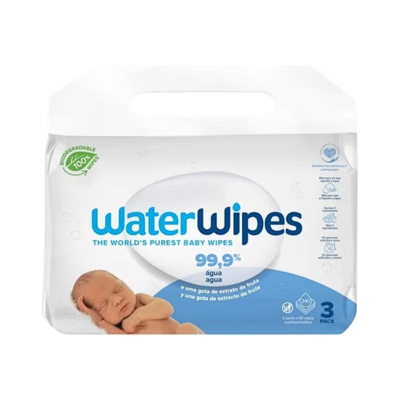 WaterWipes Bio Toalhitas de Bebé 3x60 unidades (180 unidades)